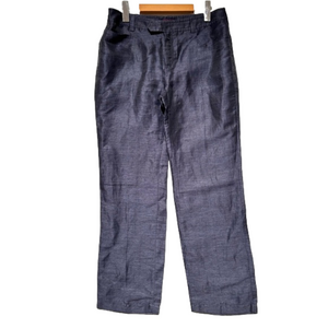 EQ:IQ navy linen pants made in Italy